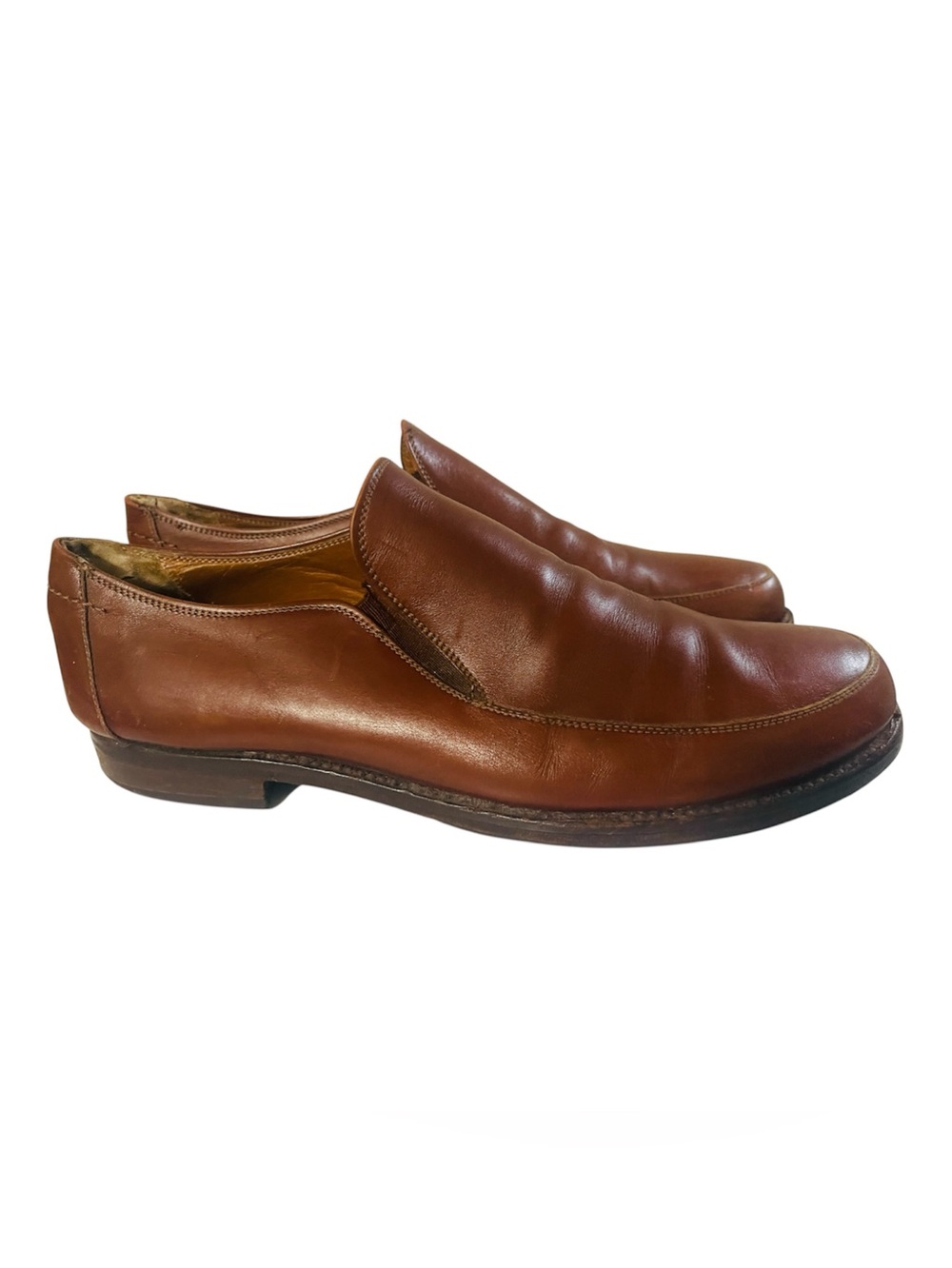 Bastianelli For Barneys New York Italian Leather Dress Shoes Sz 11 Brown Slip On